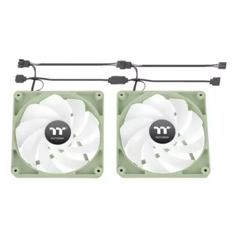 Kompiuterio korpuso ventiliatorių rinkinys THERMALTAKE Matcha Green CT120 120mm, 500–2000 RPM, 1,87 mmH2O, pilkas, 2 vnt.