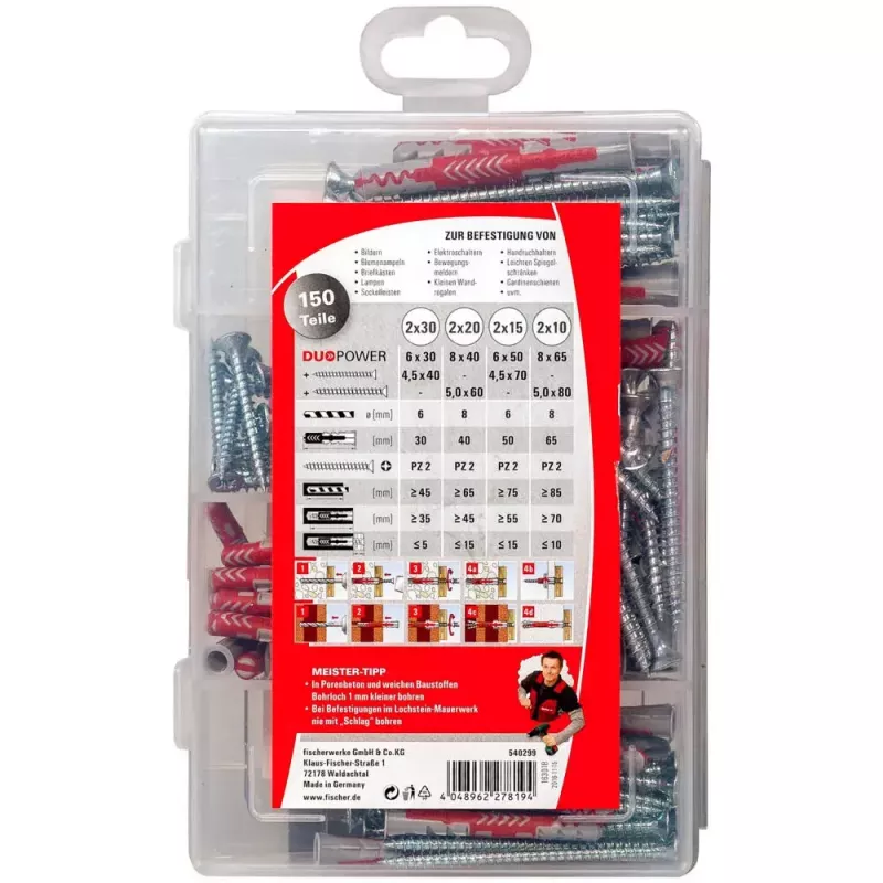 Varžtų ir kaiščių rinkinys Fischer 540299