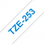 Lipnių juostų kasetė Brother TZe253 24 mm mėlyna ant baltos