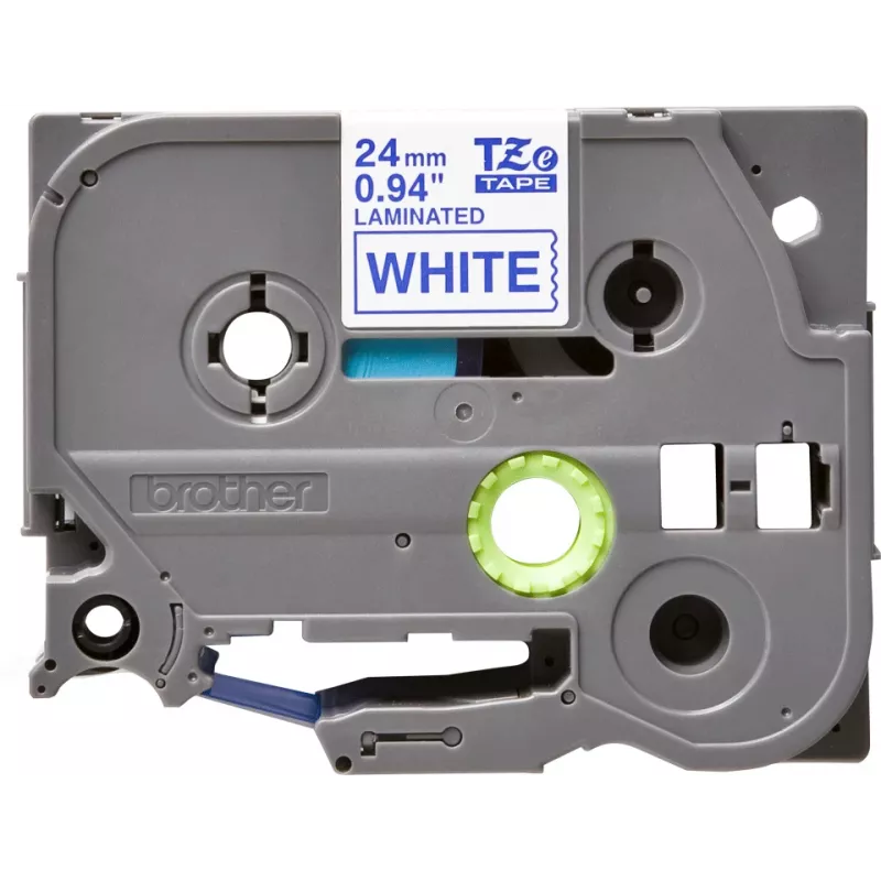 Lipnių juostų kasetė Brother TZe253 24 mm mėlyna ant baltos