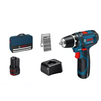 Akumuliatorinis atsuktuvas Bosch GSR 12V-15 Professional, 1300 RPM, juoda, mėlyna