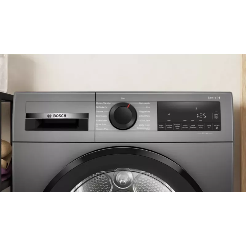 Bosch Serie 6 WQG243DR10 džiovinimo mašina Laisvai pastatoma Priekinis pakrovimas 9 kg Pilka