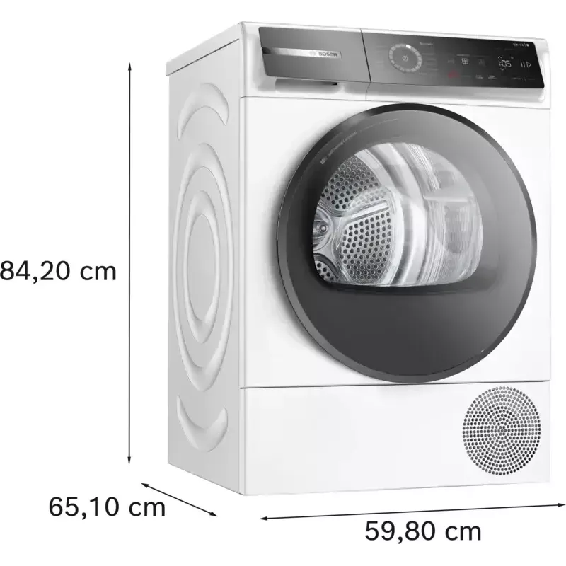 Bosch Serie 8 WQB246D41 džiovinimo mašina Laisvai pastatoma Pakrovimas iš priekio 9 kg Balta