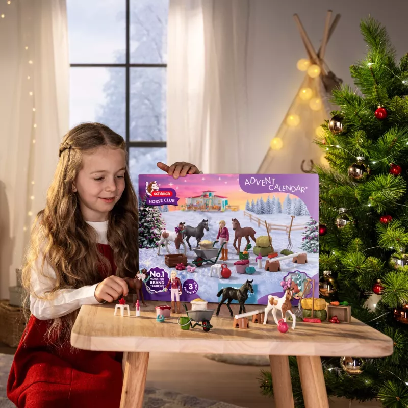 Schleich Advent Calendar HORSE CLUB 2025 – Kalėdinis stebuklas: kumeliukų priežiūra