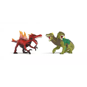 Žaislų figūrėlių rinkinys Schleich Eldrador Creatures Ugnies dinozauras prieš Džiunglių driežą, modelis 70834