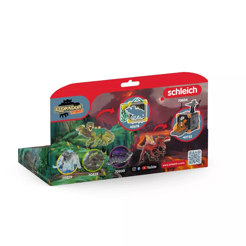 Žaislų figūrėlių rinkinys Schleich Eldrador Creatures Ugnies dinozauras prieš Džiunglių driežą, modelis 70834