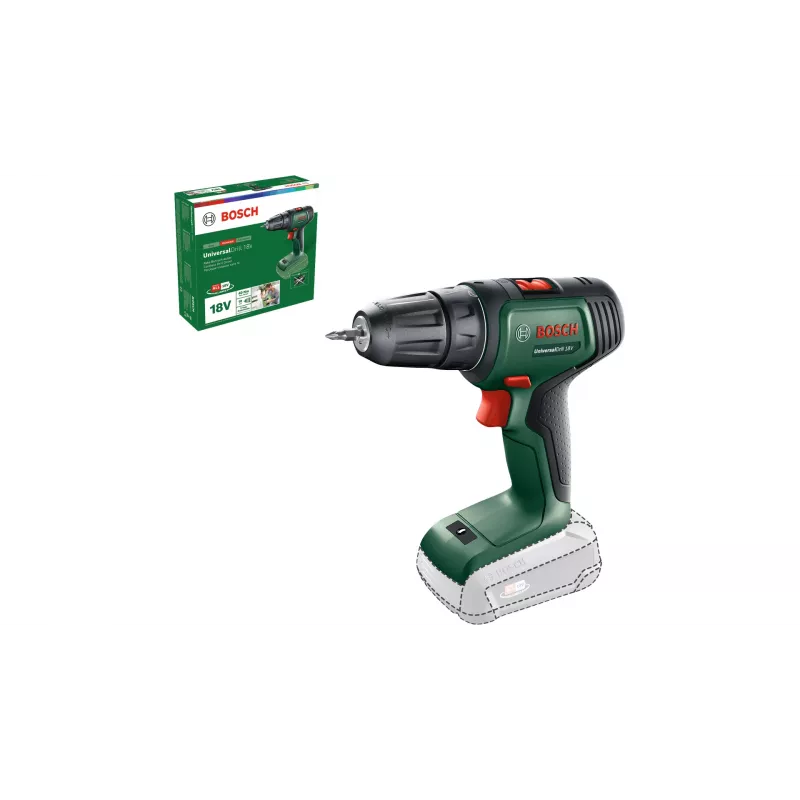 Bosch Universal Drill 18V, greitas užveržimas, 1450 RPM, 1,2 kg, juoda, žalia