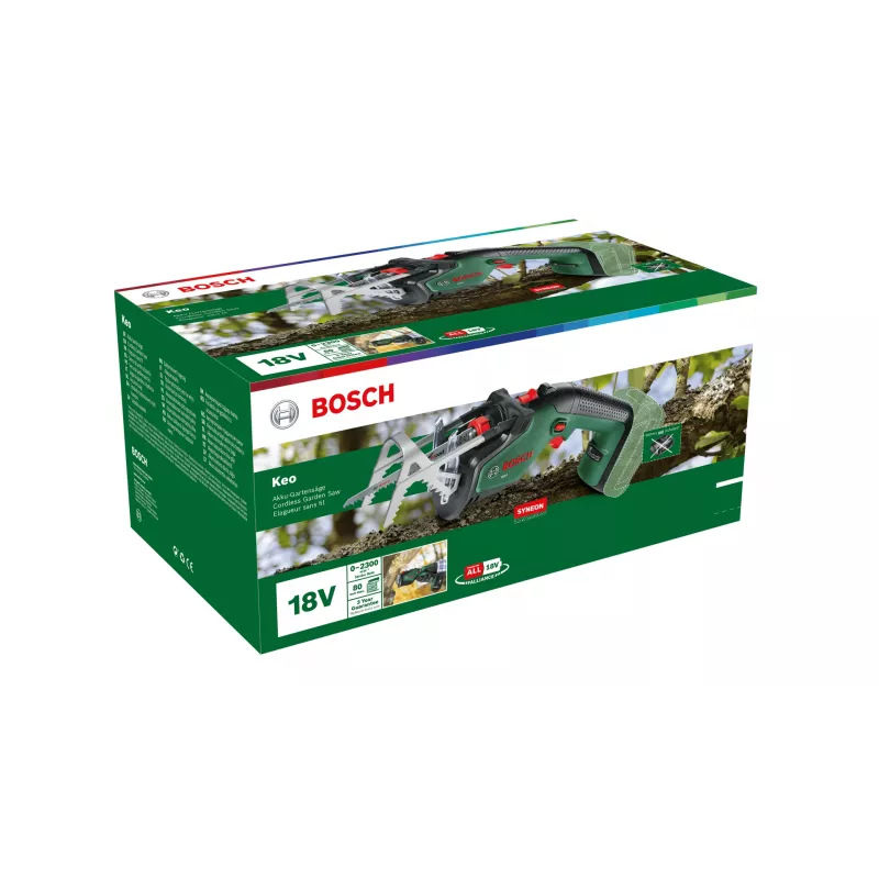 Belaidis pjūklas Bosch Keo 2300 spm, 18 V, 2 Ah, 2300 spm, eiga 115 mm, svoris 1,4 kg