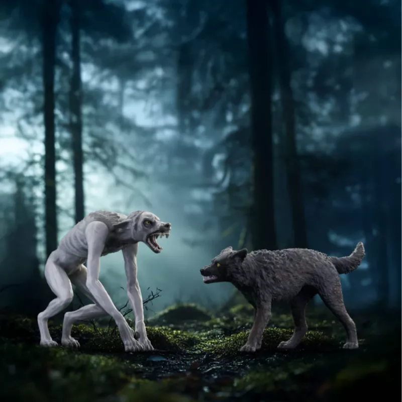 Schleich Wizarding World žaidimų rinkinys Haris Poteris Vilkolakis prieš Animagus figūrėlės, kolekcionuojamos figūrėlės
