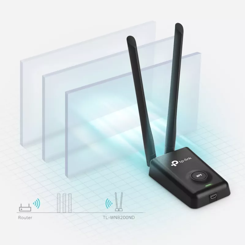 TP-Link TL-WN8200ND belaidis tinklo adapteris WLAN 300 Mbit/s