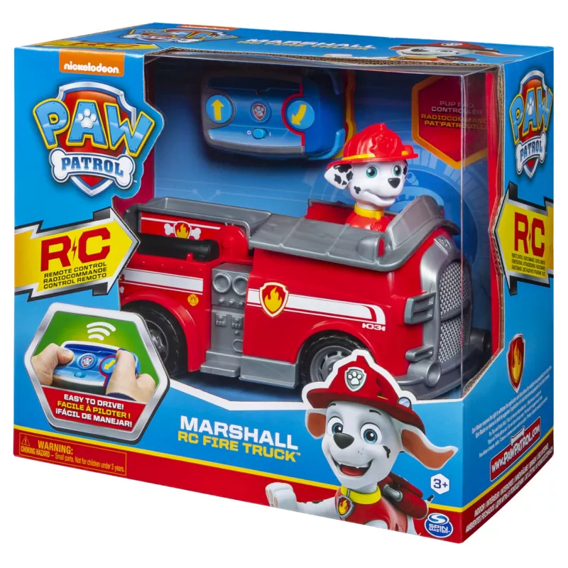 PAW Patrol Marshall nuotolinio valdymo gaisrinis automobilis su dviejų krypčių vairavimu, nuo 3 metų