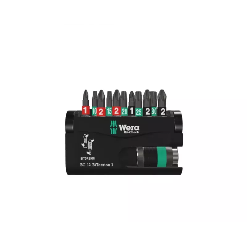 Wera 05057420001 12 vnt. antgalių rinkinys Phillips, Pozidriv, Torx su BiTorsion technologija
