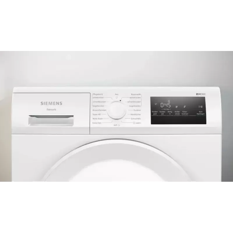 Siemens iQ300 WT43H004 džiovyklė Laisvai pastatoma Pakrovimas iš priekio 8 kg Balta