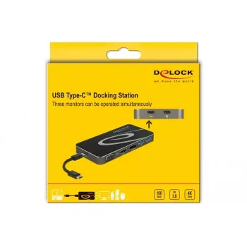 Docking stotelė DeLOCK USB Type-C 3.2 4K HDMI DP 1080p VGA USB Hub PD 3.0
