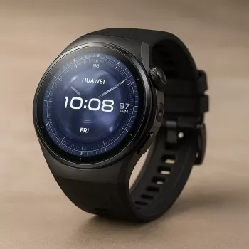 Išmanusis laikrodis HUAWEI WATCH 5 — apvalus 46 mm, 1,38 colio ekranas, GPS, Bluetooth, mobilusis ryšys, juodas