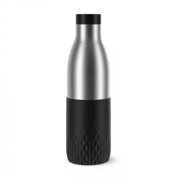 EMSA Bludrop Sleeve N3111100 gėrimo butelis, kasdienis naudojimas, 700 ml, nerūdijantis plienas, juodas