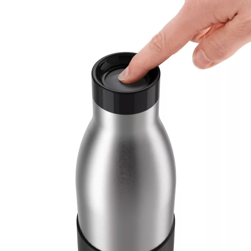 EMSA Bludrop Sleeve N3111100 gėrimo butelis, kasdienis naudojimas, 700 ml, nerūdijantis plienas, juodas