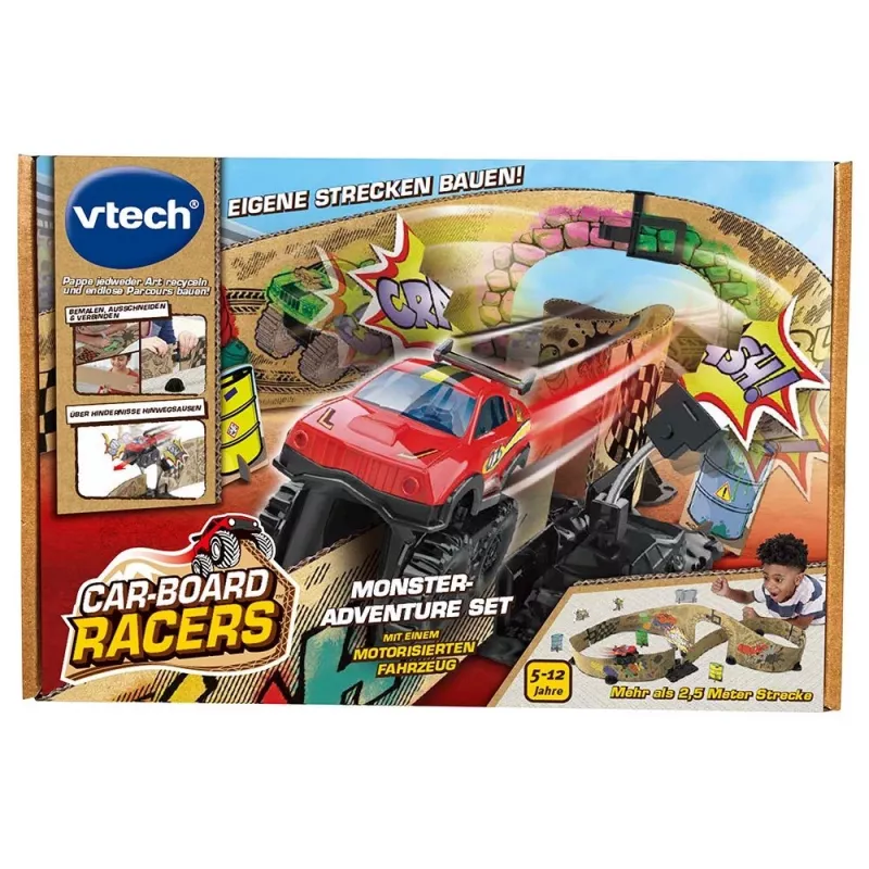 VTech Car-Board Racers 563904, nuo 5 metų, reikalingos baterijos, AA, kartonas, guma, įvairiaspalvis