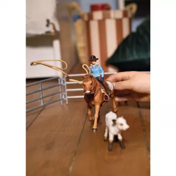 Schleich Cowgirl Team Roping Fun žaidimo rinkinys, 3–8 m., įvairių spalvų