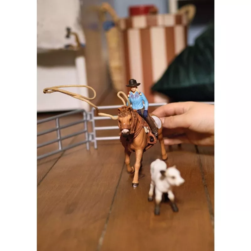 Schleich Cowgirl Team Roping Fun žaidimo rinkinys, 3–8 m., įvairių spalvų