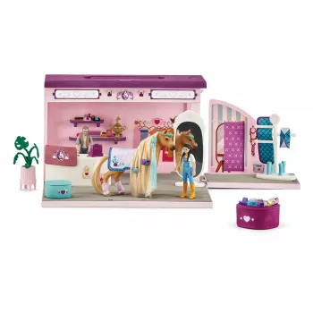 Schleich Sofia’s Beauties arklio kirpyklos palapinė – mobilus žaidimų rinkinys, rekomenduojamas amžius 3–8