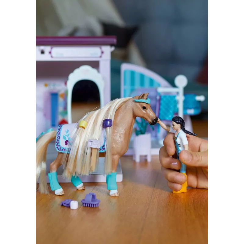 Schleich Sofia’s Beauties arklio kirpyklos palapinė – mobilus žaidimų rinkinys, rekomenduojamas amžius 3–8