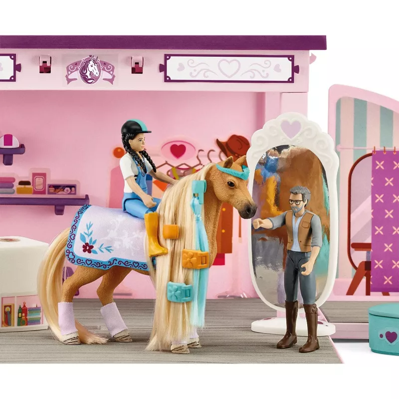 Schleich Sofia’s Beauties arklio kirpyklos palapinė – mobilus žaidimų rinkinys, rekomenduojamas amžius 3–8