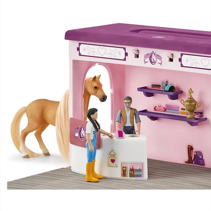 Schleich Sofia’s Beauties arklio kirpyklos palapinė – mobilus žaidimų rinkinys, rekomenduojamas amžius 3–8