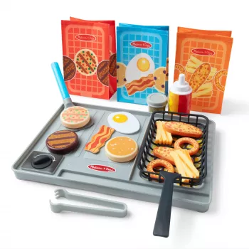 Melissa & Doug Flip & Fry Grill žaidimų rinkinys su Water WOW spalvų keitimo maistu