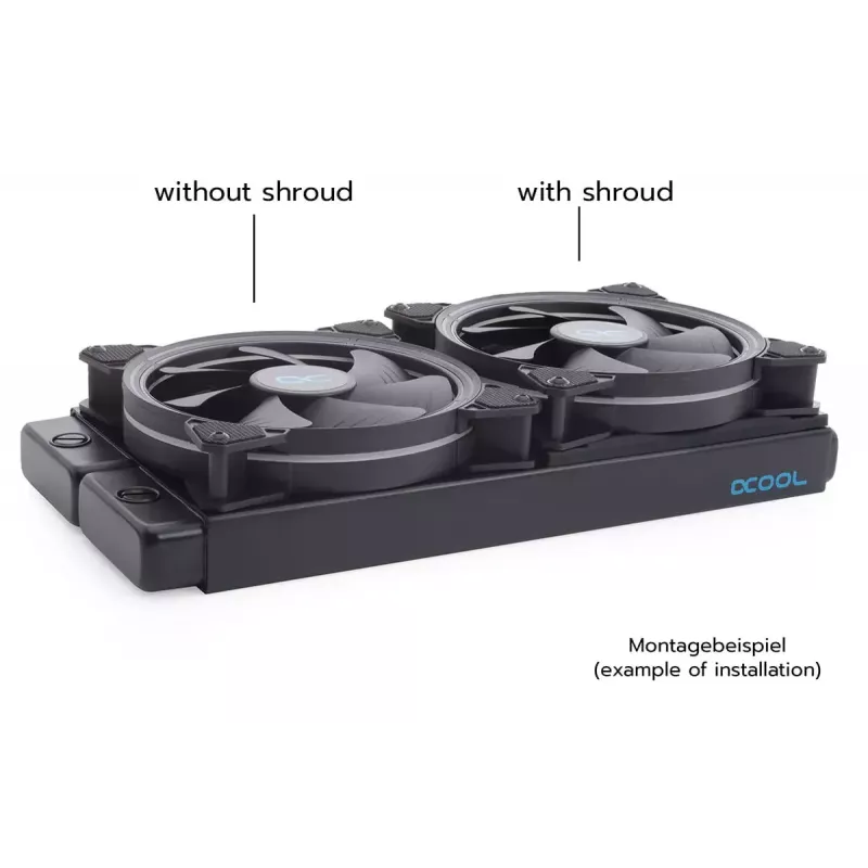 Aušinimo sistema Alphacool 24831 Silikoninis juodas 14 cm ventiliatorius
