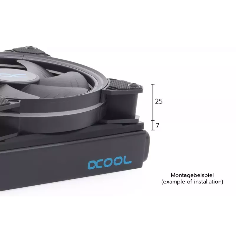 Aušinimo sistema Alphacool 24831 Silikoninis juodas 14 cm ventiliatorius