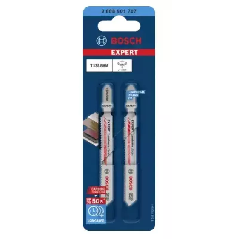 Pjūklelio ašmenys Bosch T128BHM Carbide 2 vnt. laminatui PVC