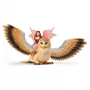 schleich BAYALA Fairy in Flight on Glam-Owl – skraidanti fėja su pelėda, 5+ metų, Saulės Elfai, Vienaragiai ir Fėjos, įvairiaspalvis, plastikas