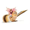 schleich BAYALA Fairy in Flight on Glam-Owl – skraidanti fėja su pelėda, 5+ metų, Saulės Elfai, Vienaragiai ir Fėjos, įvairiaspalvis, plastikas