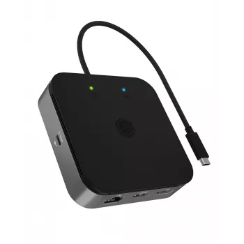 ICY BOX 7-in-1 USB4® DockingStation su dviem vaizdo išėjimais, laidinis, USB4, 60 W, 3,5 mm, 10,100,1000 Mbit/s, antracitas
