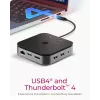 ICY BOX 7-in-1 USB4® DockingStation su dviem vaizdo išėjimais, laidinis, USB4, 60 W, 3,5 mm, 10,100,1000 Mbit/s, antracitas