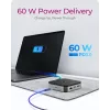 ICY BOX 7-in-1 USB4® DockingStation su dviem vaizdo išėjimais, laidinis, USB4, 60 W, 3,5 mm, 10,100,1000 Mbit/s, antracitas