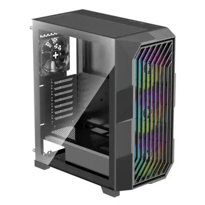 Korpusas XILENCE Performance A+ BREEZE II (MIDI Tower) – juodas, grūdintas stiklas, ATX/Micro-ATX/Mini-ITX, 3x140mm priekyje, 1x120mm gale