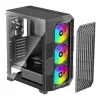 Korpusas XILENCE Performance A+ BREEZE II (MIDI Tower) – juodas, grūdintas stiklas, ATX/Micro-ATX/Mini-ITX, 3x140mm priekyje, 1x120mm gale