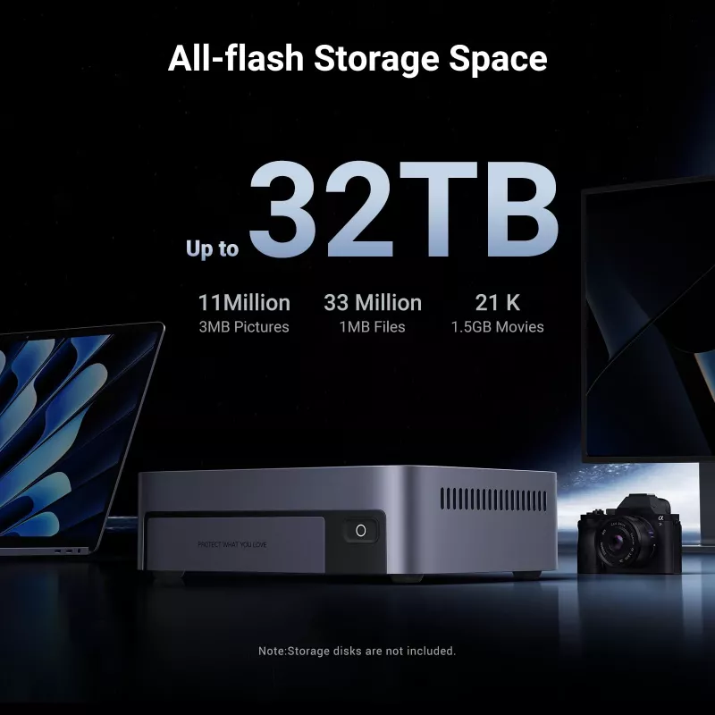 Ugreen DXP480T Plus NAS darbalaukio Intel® Core™ i5 8 GB DDR5 Pilka