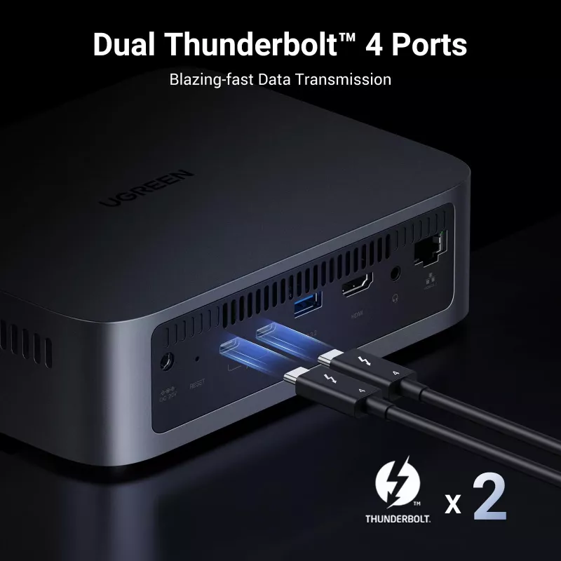 Ugreen DXP480T Plus NAS darbalaukio Intel® Core™ i5 8 GB DDR5 Pilka