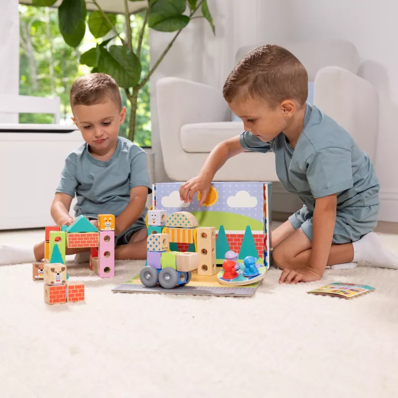 Melissa & Doug MDT BBN Blockables Town Pyst GML, 73 dalių, plastikas, medis