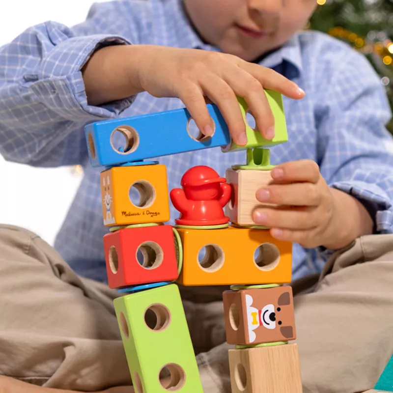 Melissa & Doug MDT BBN Blockables Town Pyst GML, 73 dalių, plastikas, medis