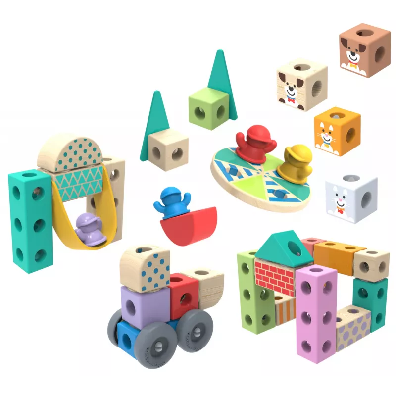Melissa & Doug MDT BBN Blockables Town Pyst GML, 73 dalių, plastikas, medis
