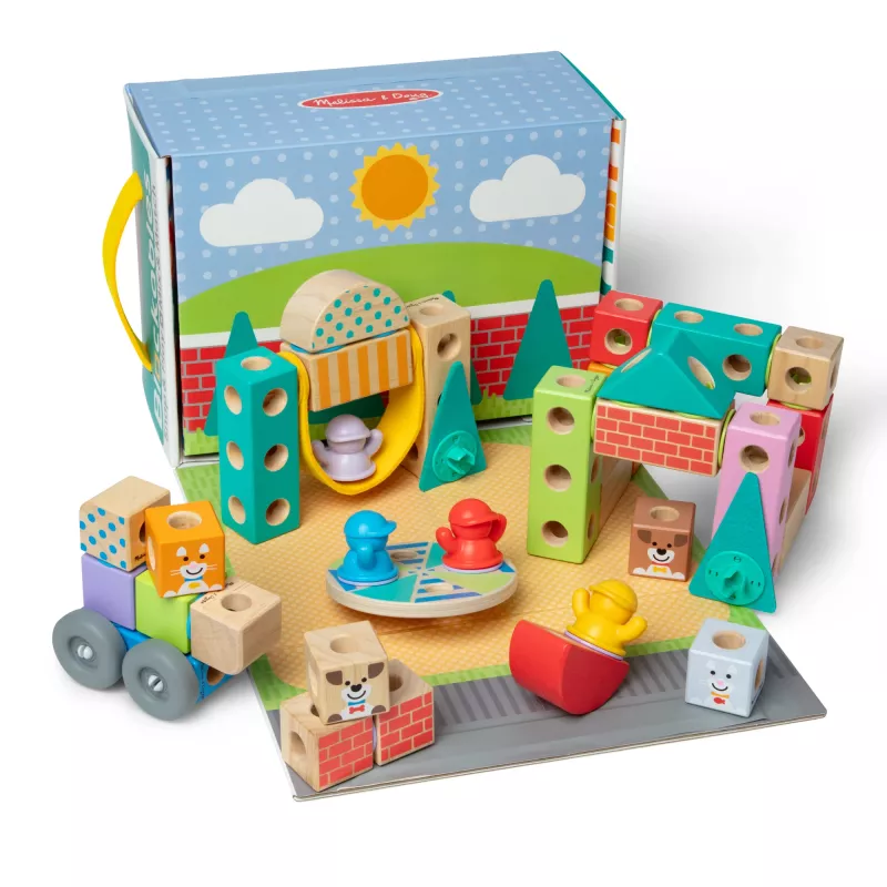 Melissa & Doug MDT BBN Blockables Town Pyst GML, 73 dalių, plastikas, medis