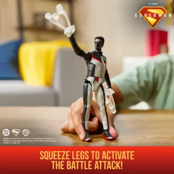DC Comics SUPERMAN Mr. Terrific Epic Strike veiksmo figūrėlė, 15 cm, autentiškas filmo stilius, 2 aksesuarai, vaikams nuo 4 metų