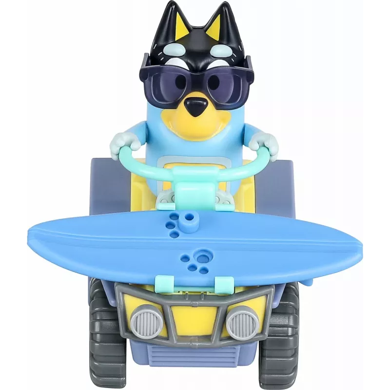 Moose Toys Bluey S9 Figūrėlė ir transporto priemonė Paplūdimio keturratis su Banditu