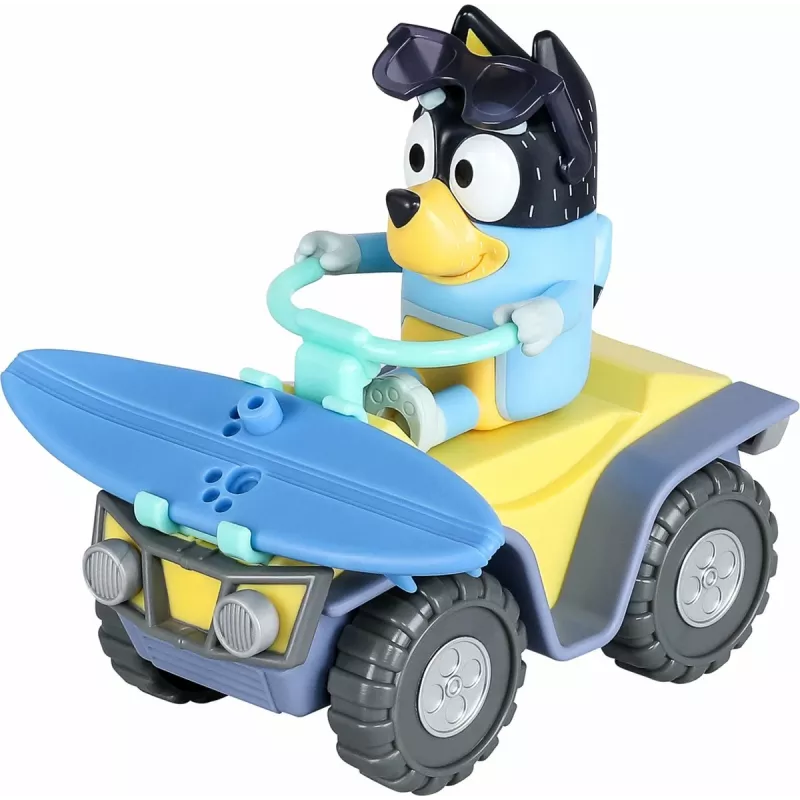 Moose Toys Bluey S9 Figūrėlė ir transporto priemonė Paplūdimio keturratis su Banditu