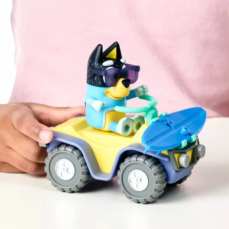 Moose Toys Bluey S9 Figūrėlė ir transporto priemonė Paplūdimio keturratis su Banditu