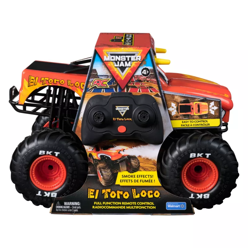 Monster Jam El Toro Loco RC Monster Truck su dūmų efektu, 1:15 skalė, žaislas vaikams nuo 3 metų